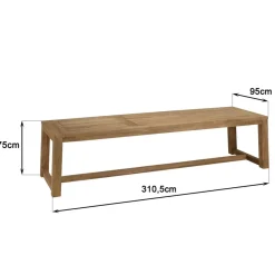 Macabane Lot n°4 Salon de jardin teck recyclé rotin synthétique 8 à 10 personnes VALERIA Best