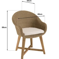 Macabane Lot n°8 Salon de jardin teck recyclé rotin synthétique 8/10 personnes KALLY Outlet