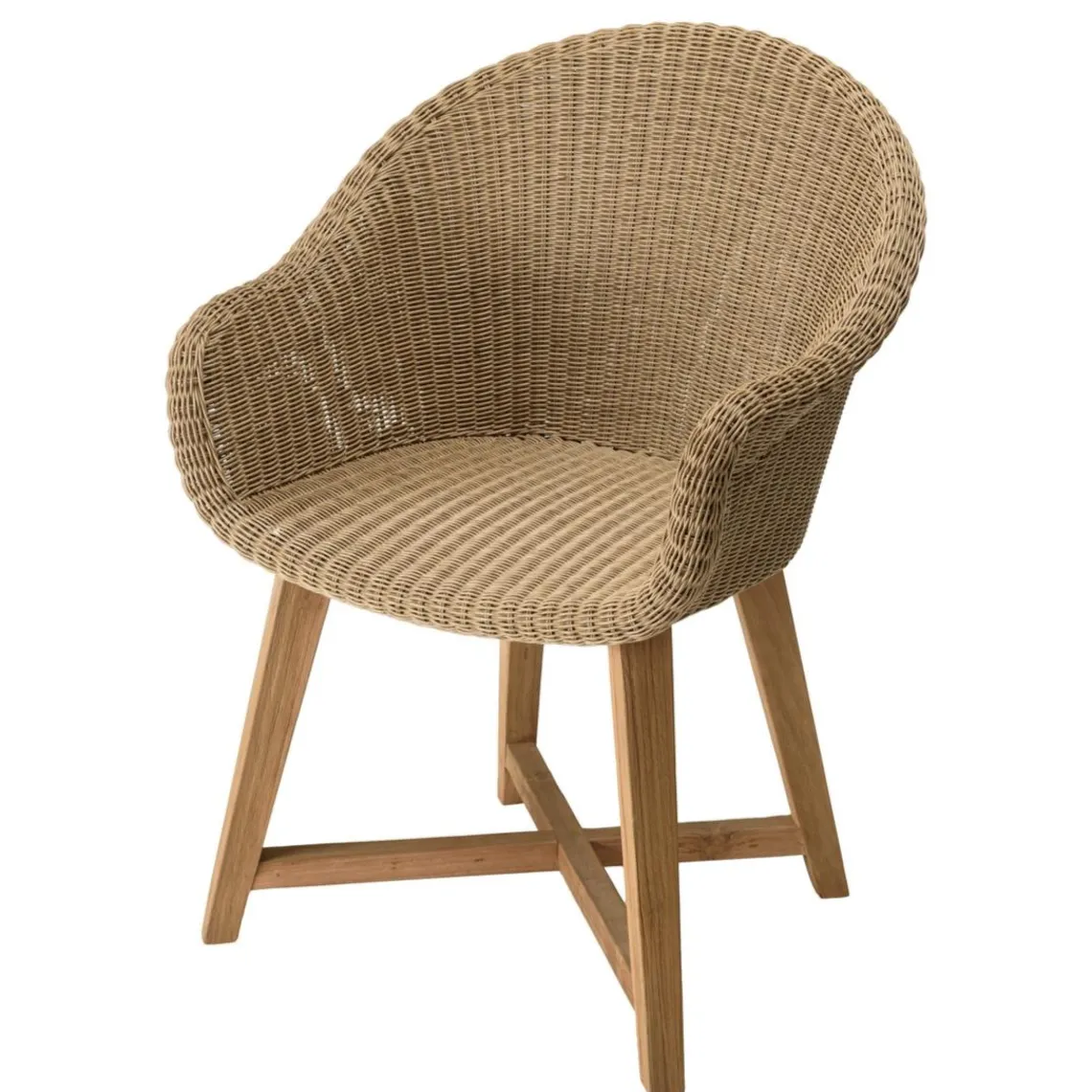 Macabane Lot n°17 Salon de jardin teck recyclé et rotin synthétique KALLY Discount