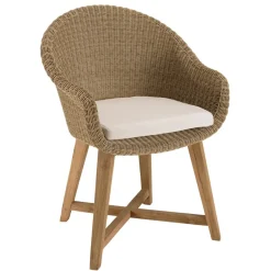 Macabane Lot n°17 Salon de jardin teck recyclé et rotin synthétique KALLY Discount