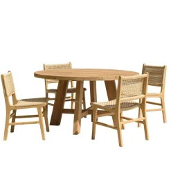 Macabane Lot n°23 Salon de jardin teck recyclé rotin synthétique 4 personnes VALERIA