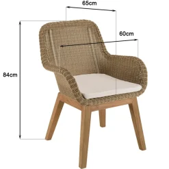 Macabane Lot n°11 Salon de jardin teck recyclé rotin synthétique 8/10 personnes KALLY Clearance