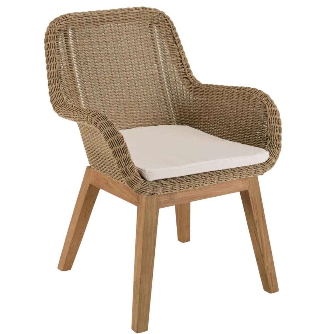 Macabane Lot n°11 Salon de jardin teck recyclé rotin synthétique 8/10 personnes KALLY Clearance