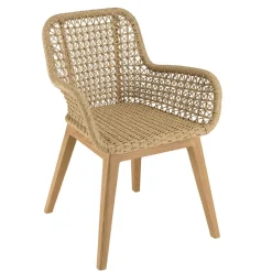 Macabane Lot n°22 Salon de jardin teck recyclé rotin synthétique 4 personnes VALERIA New