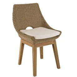 Macabane Lot n°15 Salon de jardin teck recyclé rotin synthétique 6/8 personnes KALLY Outlet