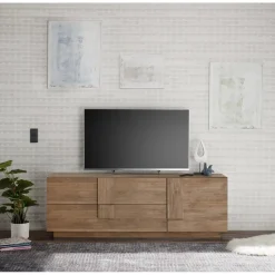 3S. x Home Lowboard 2 tiroirs1 porte en panneaux de particules New