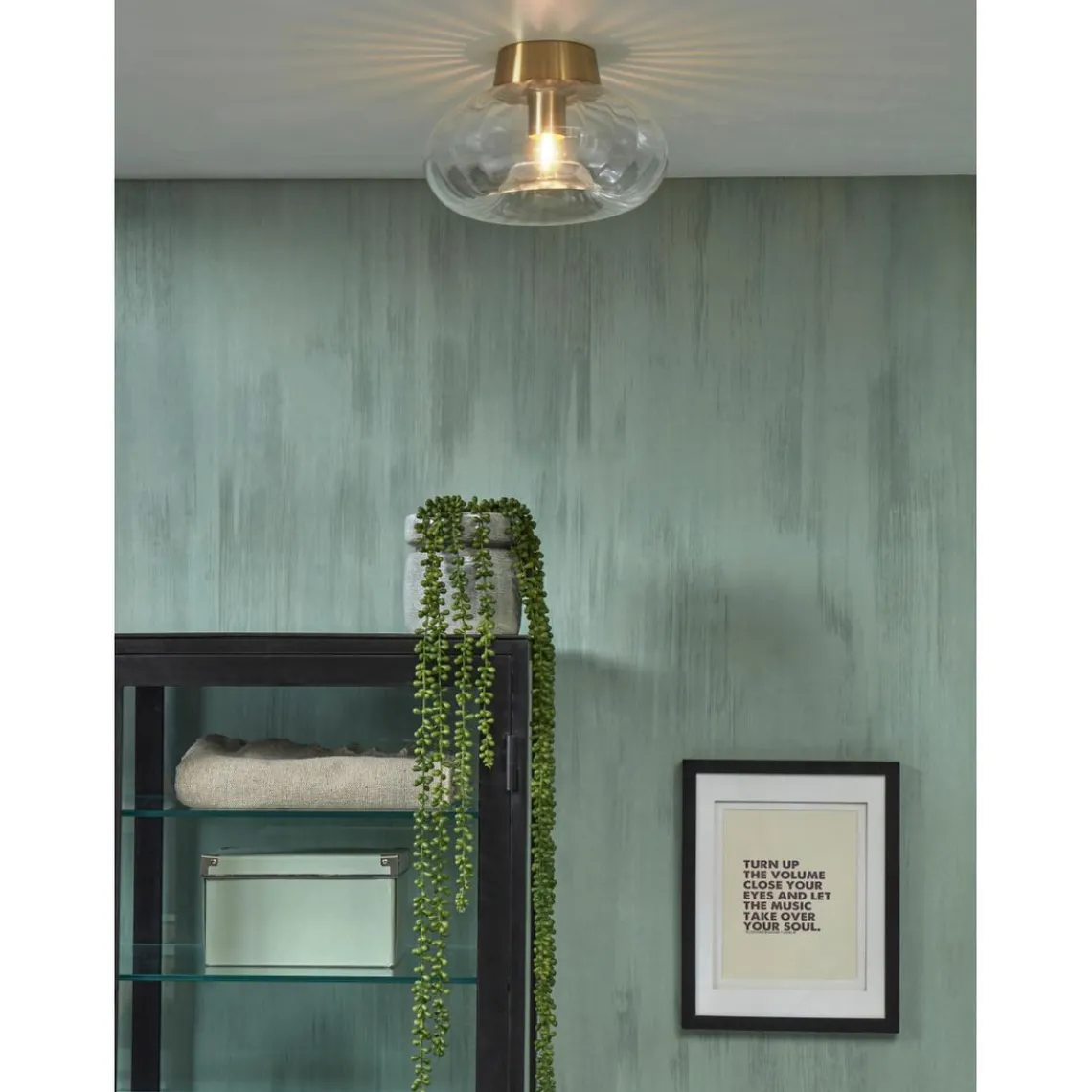 It s About Romi Luminaire de Plafond en Verre Brussells Rond Transparent Doré Sale