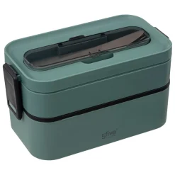 3S. x Home Lunch box double compartiments avec couverts - vert Best