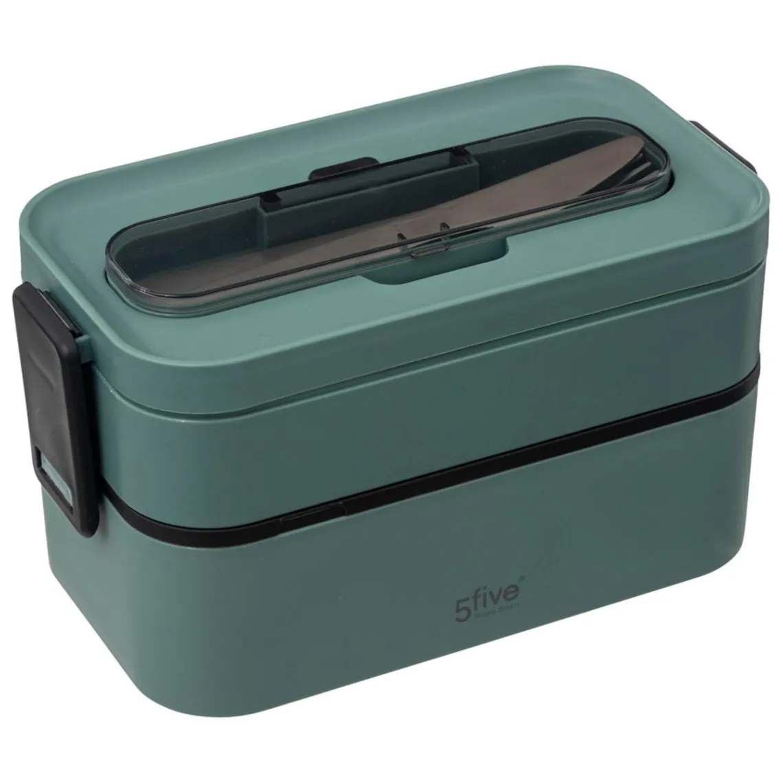 3S. x Home Lunch box double compartiments avec couverts - vert Best