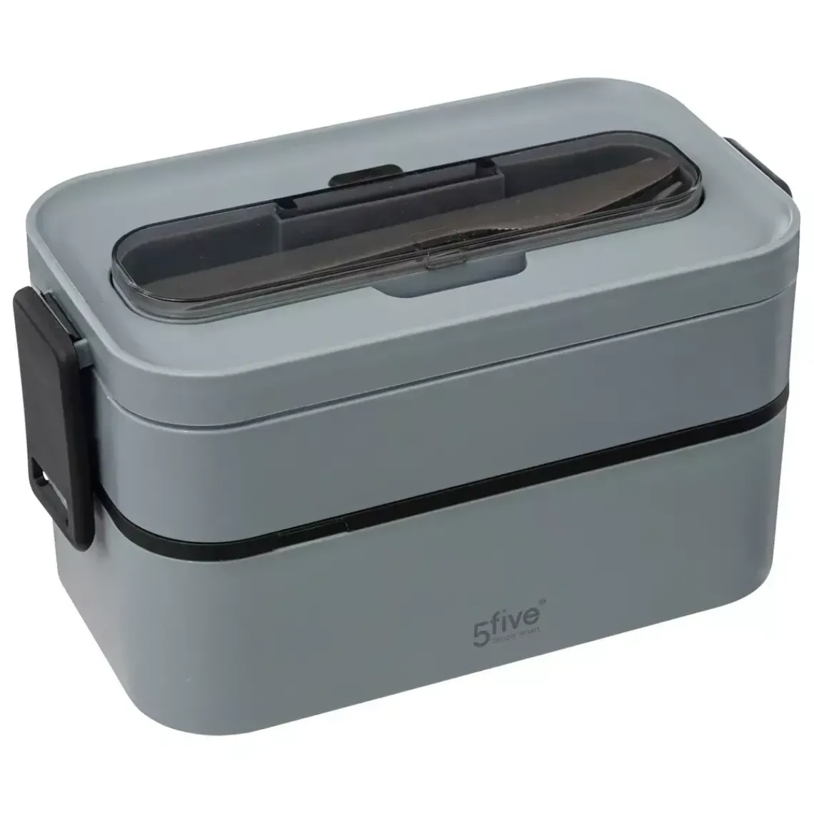 3S. x Home Lunch box double compartiments avec couverts - gris Hot