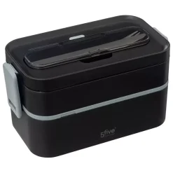 3S. x Home Lunch box double compartiments avec couverts - noir Hot