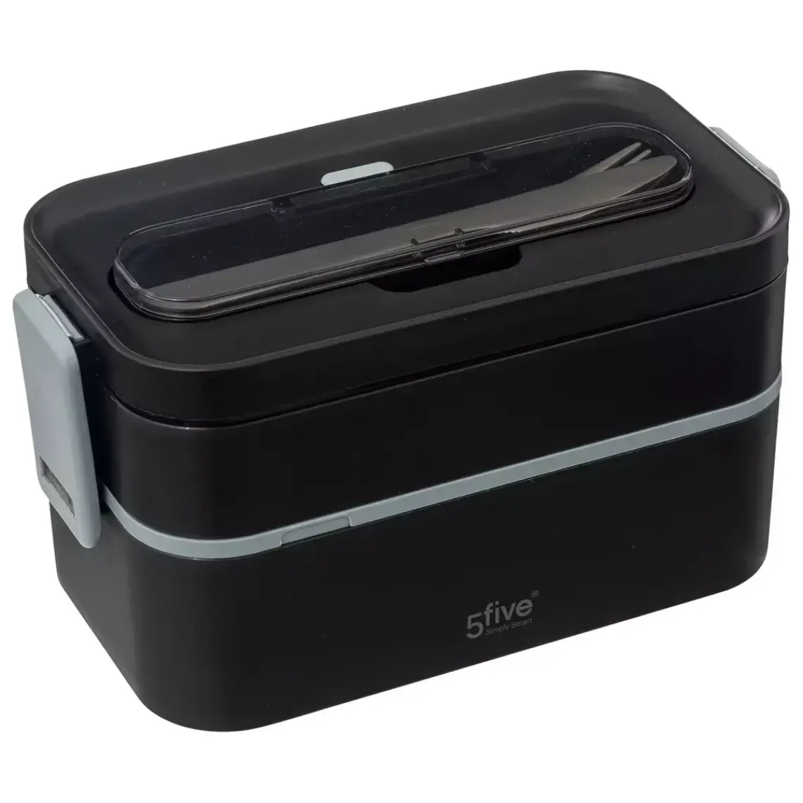 3S. x Home Lunch box double compartiments avec couverts - noir Hot