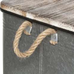 3S. x Home Malle Métal Bois Zinc x 3 New