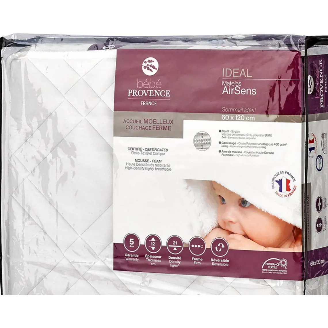 3S. x Home Matelas Bébé - Airsens 60*120*12 Best