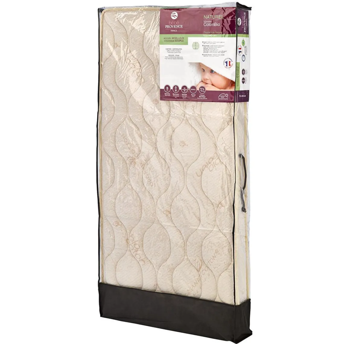 3S. x Home Matelas Bébé - CotonBio 70*140*12