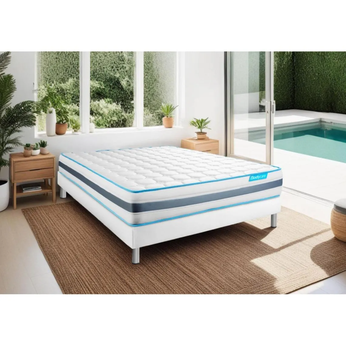 BODYCARE Matelas BODYZONE Ressorts ensaches, visco 5 zones Ultra epaisseur Outlet