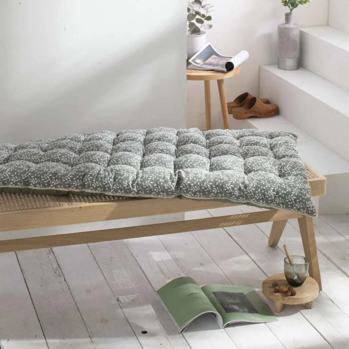 Today Matelas de sol 120 x 60 x 7 Sauge FLOWER GARDEN, Sauge Vert Best
