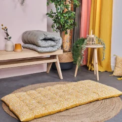 Today Matelas de sol INDIAN FLOWERS Eden en gaze de coton Ocre Best