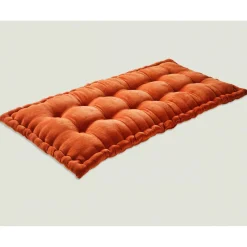 Becquet Matelas Futon en velours ras orange rouille Clearance