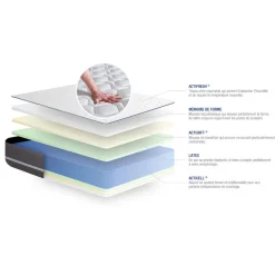 ACTISOM Matelas Latex memoire de forme ACTILATEX PUR 3 zones de confort Discount