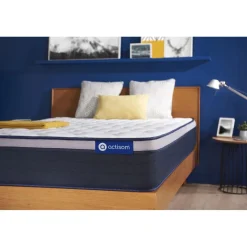 ACTISOM Matelas Ressorts ensaches Memoire de forme ACTIFLEX MAX Maxi épaisseur 7 zones de confort