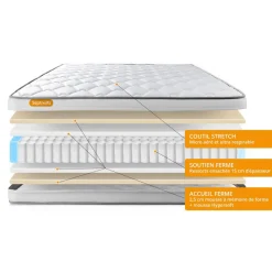 Septnuits Matelas Ressorts ensaches Memo Spring 3 zones de confort MAXI epaisseur Online
