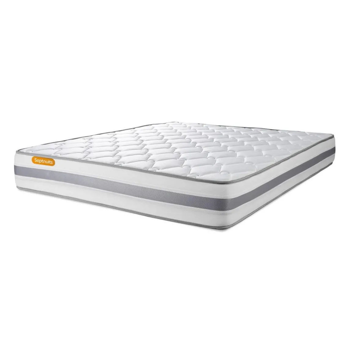 Septnuits Matelas sommier kit blanc Memo Spring Ressorts ensaches MAXI épaisseur Discount