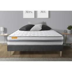 Septnuits Matelas sommier kit gris Memo Spring Ressorts ensaches MAXI épaisseur Outlet