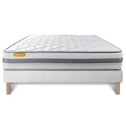Septnuits Matelas sommier Memo Spring Ressorts ensaches 3 zones de confort MAXI epaisseur Clearance