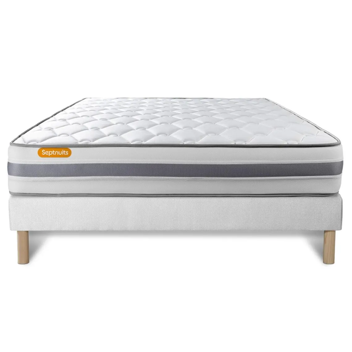 Septnuits Matelas sommier Memo Spring Ressorts ensaches 3 zones de confort MAXI epaisseur Clearance
