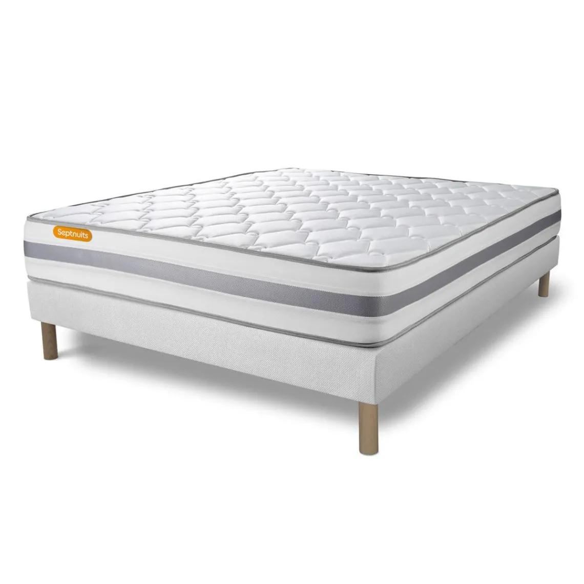 Septnuits Matelas sommier Memo Spring Ressorts ensaches 3 zones de confort MAXI epaisseur Clearance