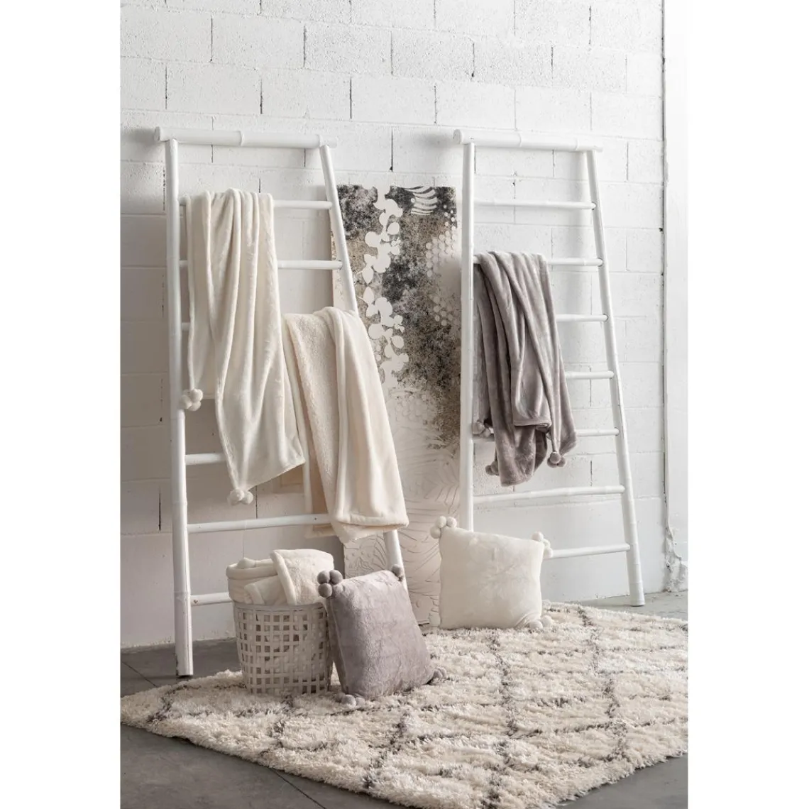 Maison Vivaraise Maxi plaid Michka Neige 180 x 220 Sale