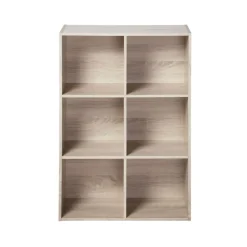 Calicosy Meuble à 6 cases en bois Beige