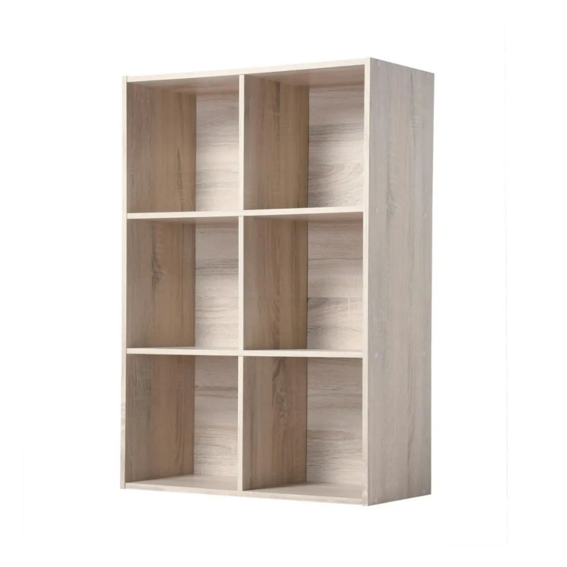 Calicosy Meuble à 6 cases en bois Beige