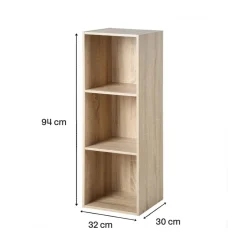 Calicosy Meuble à 3 cases en bois Beige Discount