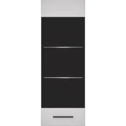 3S. x Home Meuble à étagères avec porte vitrée L38xH110cm Blanc brillant