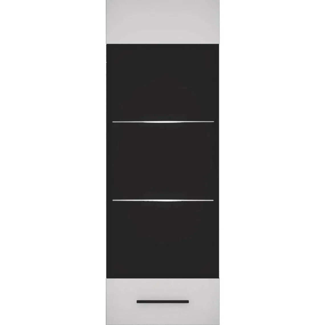 3S. x Home Meuble à étagères avec porte vitrée L38xH110cm Blanc brillant