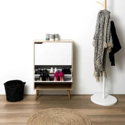 3S. x Home Meuble A Chaussures 2 Portes en Bois Discount