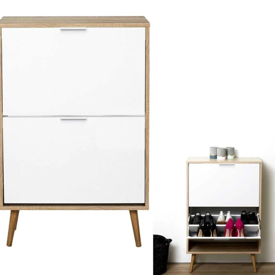 3S. x Home Meuble A Chaussures 2 Portes en Bois Discount