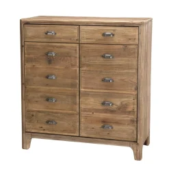 Macabane Meuble ANDRIAN 2 Tiroirs 2 Portes Avec Deco Faux Tiroirs Bois Pin Recyclé Discount