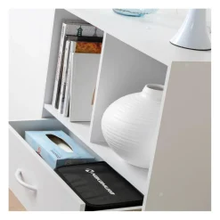 Calicosy Meuble banc à 4 cases avec 1 tiroir en bois Blanc Online