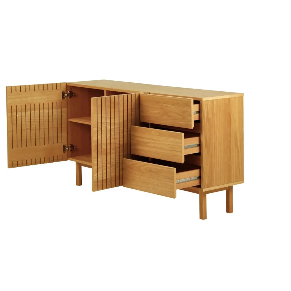 Zago Meuble bas 2 portes 3 tiroirs naturel Beige Online