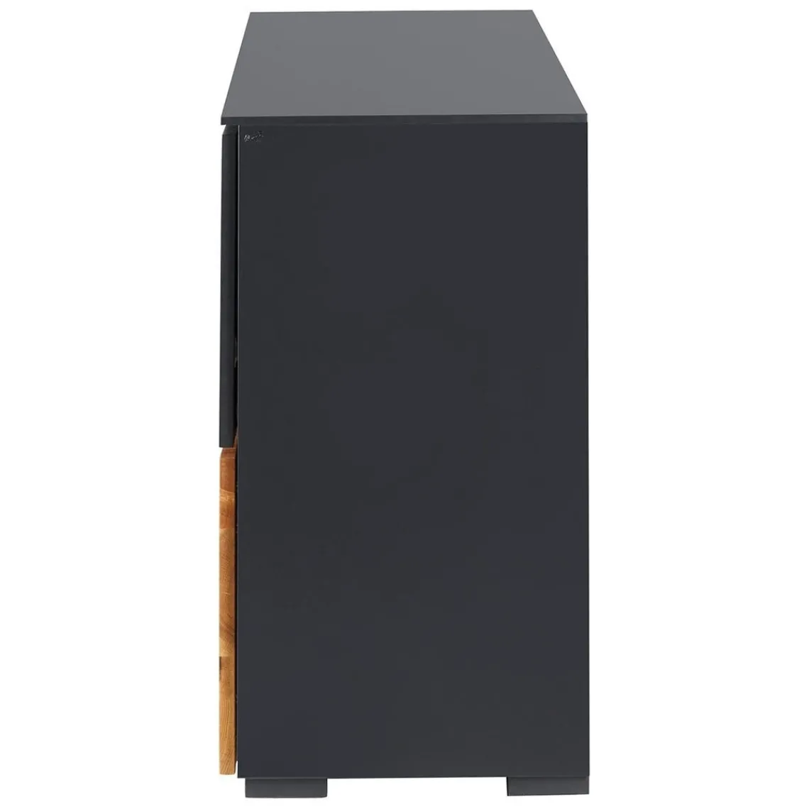 Zago Meuble bas 5 portes chêne naturel et laqué anthracite Beige Clearance