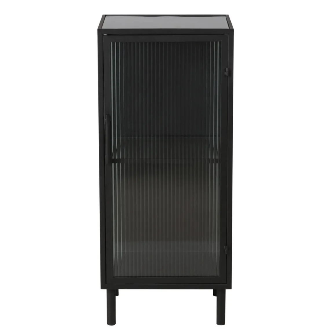 Zago Meuble bas métal noir et verre fumé New