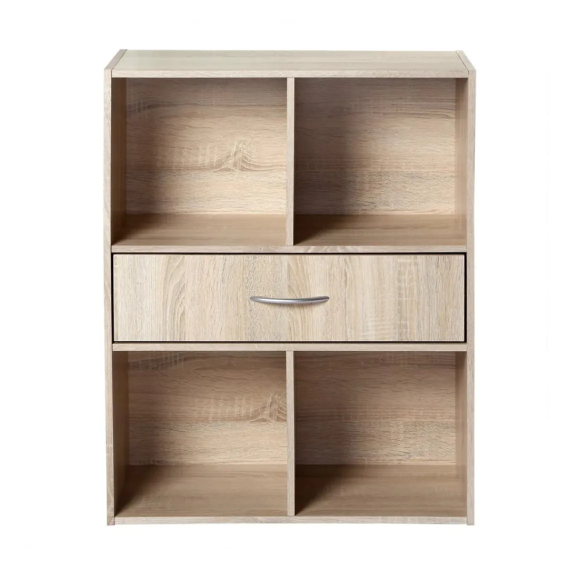 Calicosy Meuble de rangement à 4 cases avec 1 tiroir Beige Discount