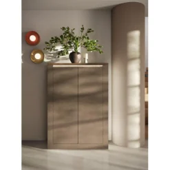 3S. x Home Meuble de rangement 4 portes ISCHIA avec éclairage LED intégré New