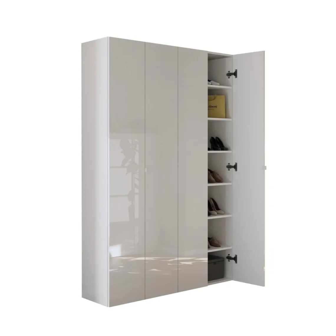 3S. x Home Meuble de rangement 4 portes 5 étagères reglable Hot