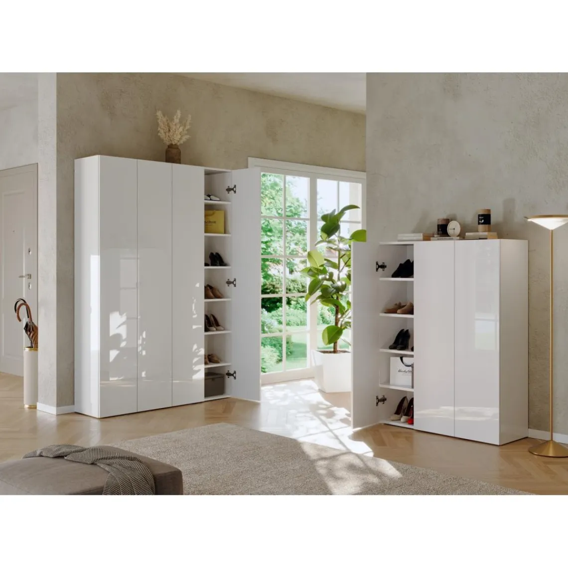 3S. x Home Meuble de rangement 4 portes 5 étagères reglable Hot