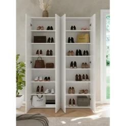 3S. x Home Meuble de rangement 4 portes 5 étagères reglable Hot