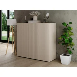 3S. x Home Meuble de rangement 2 portes RIO Panneaux de particules de première qualité Portes en MDF Discount